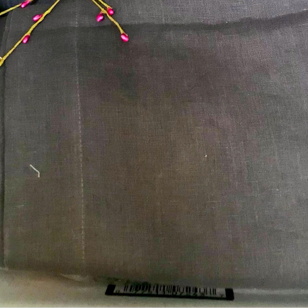 Charcoal gray linen tablecloth (rectangle) and matching runner. Never used.